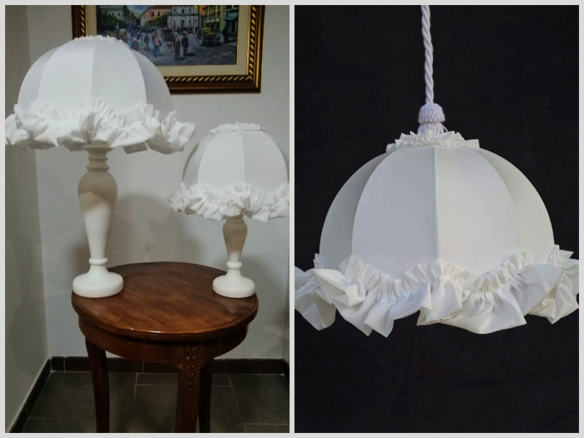 IL LAMPADARIO FLOWERS CON ABAT-JOURS ABBINATE REALIZZATE IN LEGNO BIANCO CERAMICA. COLORI BIANCO,BIANCO CERAMICA,AVORIO.....PERSONALIZZATO.